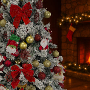 Kit 3 Laços Árvore De Natal Glitter Grandes Enfeite Decoração Luxo Prata/Vermelho/Dourado LuvinCo