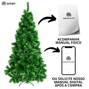 Árvore De Natal Pompom 577 Galhos 2.10m Luxo Grande Cheia Verde Mesclado