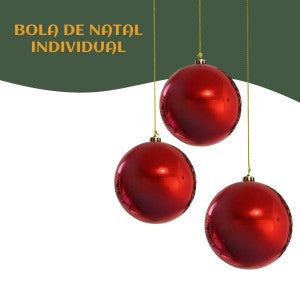 Bola De Natal Grande 15cm Gigante Lisa Enfeite Natalino  Decoração Árvore de Natal