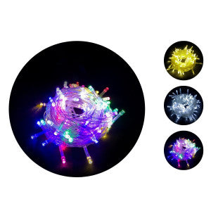 Cordão Pisca de Natal 100 Leds 10 metros Fio Transparente 8 Funções Decoração Para Árvores, Casa e Festas  LuvinCo