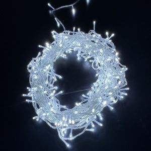 Cordão Pisca de Natal 300 Leds 30 metros Fio Transparente 8 Funções Decoração Para Árvores, Casa e Festas  LuvinCo