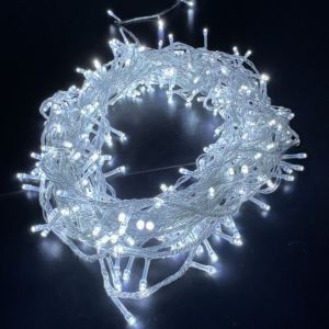 Cordão Pisca de Natal 300 Leds 30 metros Fio Transparente 8 Funções Decoração Para Árvores, Casa e Festas  LuvinCo