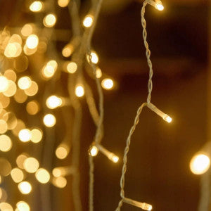 Cordão Pisca de Natal 500 Leds 50 metros Fio Transparente 8 Funções Decoração Para Árvores, Casa e Festas LuvinCo