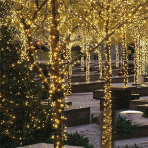Cordão Pisca de Natal 500 Leds 50 metros Fio Transparente 8 Funções Decoração Para Árvores, Casa e Festas LuvinCo