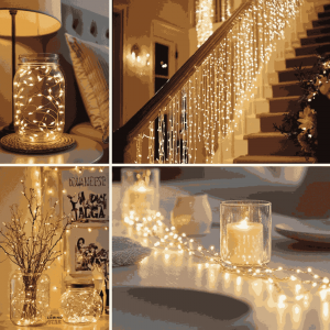 Fio De Fada 100 Led 10 Metros IP44  Bateria Cordão Pisca Luzes Lâmpadas Festa Decoração Árvore de Natal LuvinCo
