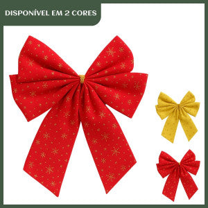 Kit 3 Laços Árvore De Natal Glitter Grandes Enfeite Decoração Luxo Prata/Vermelho/Dourado LuvinCo