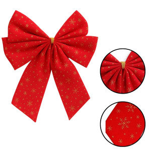 Kit 3 Laços Árvore De Natal Glitter Grandes Enfeite Decoração Luxo Prata/Vermelho/Dourado LuvinCo