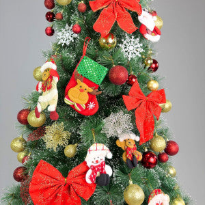 Kit 3 Laços Árvore De Natal Glitter Grandes Enfeite Decoração Luxo Prata/Vermelho/Dourado LuvinCo