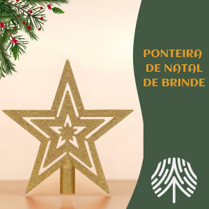 Kit 60 Bolas de Natal Mista Lisas Glitter Decoração Enfeite Árvore de Natal com Ponteira LuvinCo