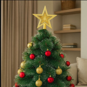 Kit 60 Bolas de Natal Mista Lisas Glitter Decoração Enfeite Árvore de Natal com Ponteira LuvinCo
