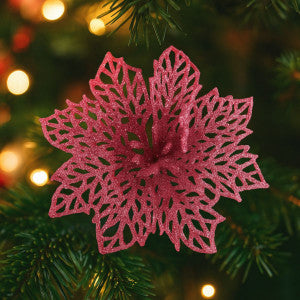 Kit C/6 Flor Enfeite Árvore De Natal Decoração Natalina Luxo LuvinCo