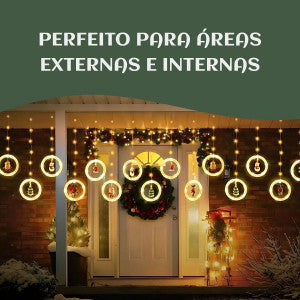 Pisca Cascata 130 Led IP65 Prova De Água  3,0m Cortina Varal Figura Decoração Natal Varal LuvinCo Bivolt
