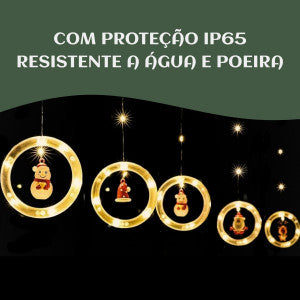 Pisca Cascata 130 Led IP65 Prova De Água  3,0m Cortina Varal Figura Decoração Natal Varal LuvinCo Bivolt