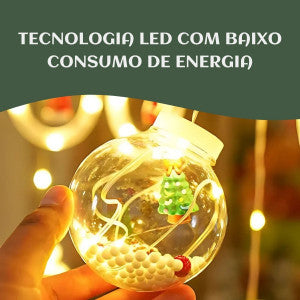 Pisca Cascata Varal 130Led 3,0m Circuito Bivolt USB Cordão Fio Fada e Figura A Prova De Água Decoração Natal LuvinCo