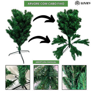 Árvore De Natal Pinheiro Canadense Luxo 1,50m 450 Galhos Tradicional Verde Imperial Premium Grande Cheia Luvinco
