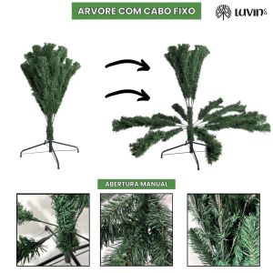 Árvore De Natal Pinheiro Canadense Luxo 2,70m 2000 Galhos Tradicional Verde Imperial Premium Grande Cheia LuvinCo