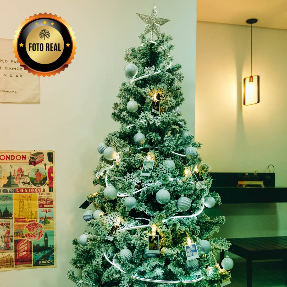 Árvore De Natal Pinheiro Nevada 1,50m 400 Galhos Premium Tradicional Grande Branca Cheia Neve Luxo Luvinco