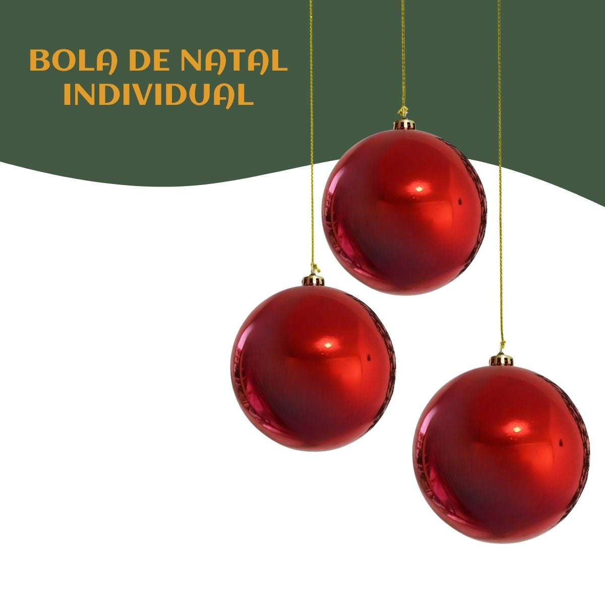 Bola De Natal Grande 15cm Gigante Lisa Enfeite Natalino  Decoração Árvore de Natal