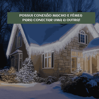 Cascata 400 Leds Pisca 8 Funções 10 Metros Luzes de Iluminação Perfeita Para Sua Fachada