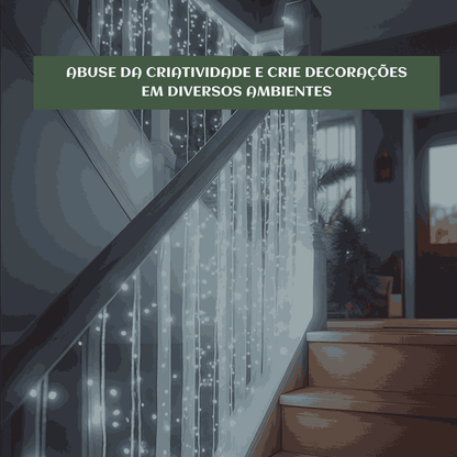 Cascata 400 Leds Pisca 8 Funções 10 Metros Luzes de Iluminação Perfeita Para Sua Fachada