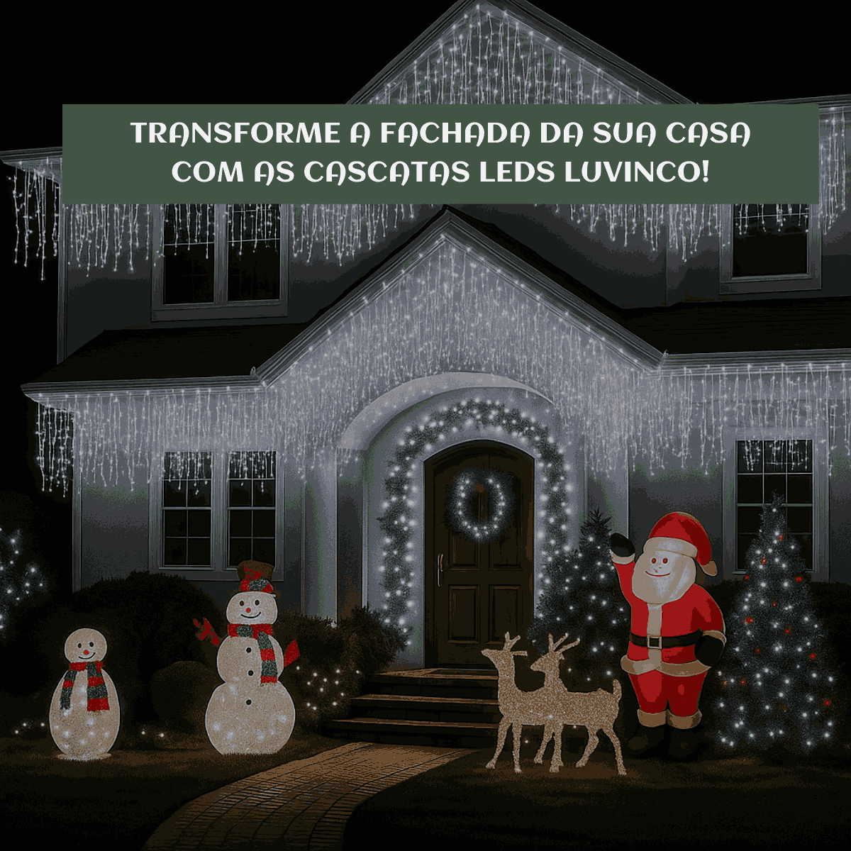 Cascata 400 Leds Pisca 8 Funções 10 Metros Luzes de Iluminação Perfeita Para Sua Fachada