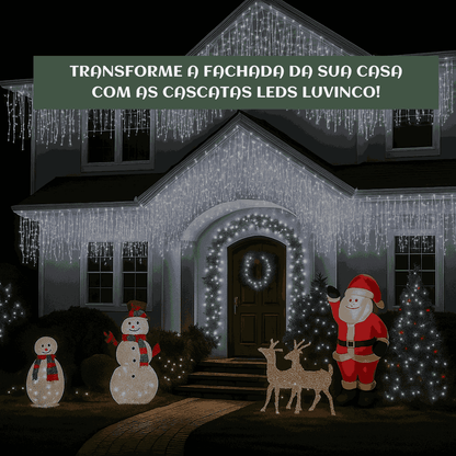 Cascata 400 Leds Pisca 8 Funções 10 Metros Luzes de Iluminação Perfeita Para Sua Fachada