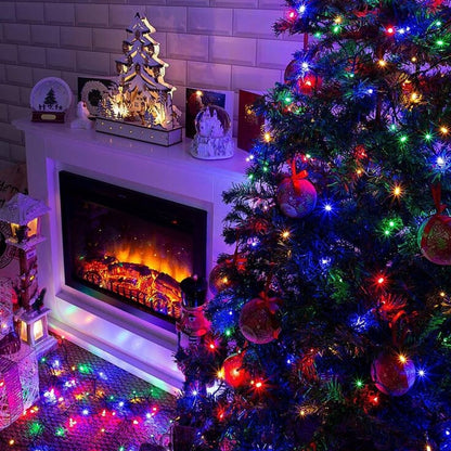 Cordão Pisca de Natal 100 Leds 10 metros Fio Transparente 8 Funções Decoração Para Árvores, Casa e Festas  LuvinCo