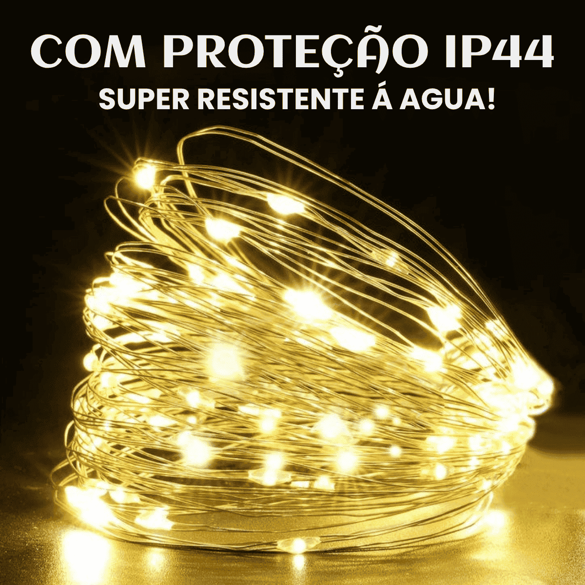 Fio De Fada 100 Led 10 Metros IP44  Bateria Cordão Pisca Luzes Lâmpadas Festa Decoração Árvore de Natal LuvinCo