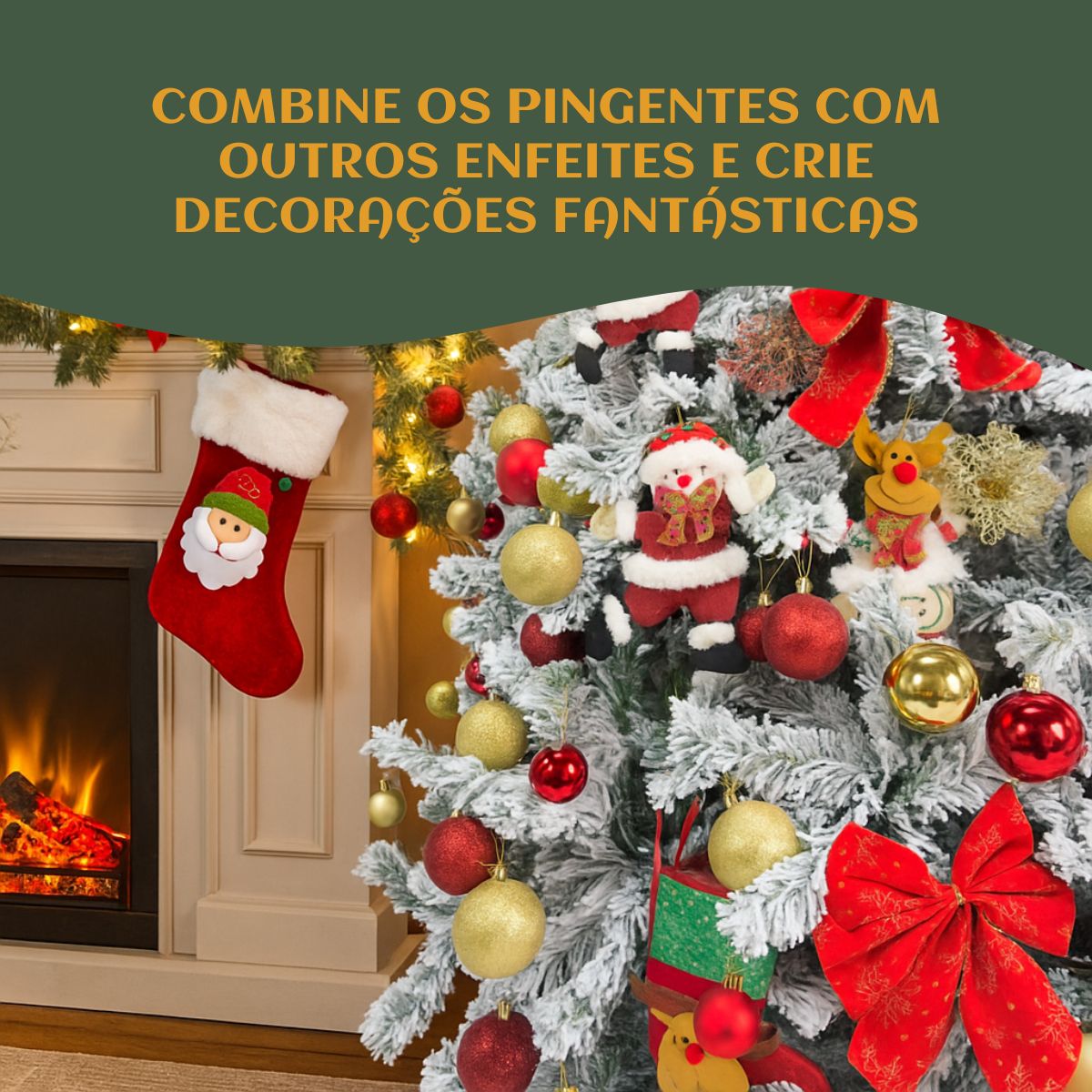 Kit 10/12 Pendentes Pelúcia Enfeite Árvore De Natal Papai Noel Grande 16cm Decoração LuvinCo