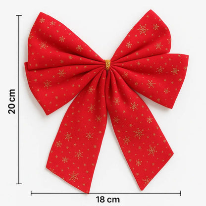 Kit 3 Laços Árvore De Natal Glitter Grandes Enfeite Decoração Luxo Prata/Vermelho/Dourado LuvinCo
