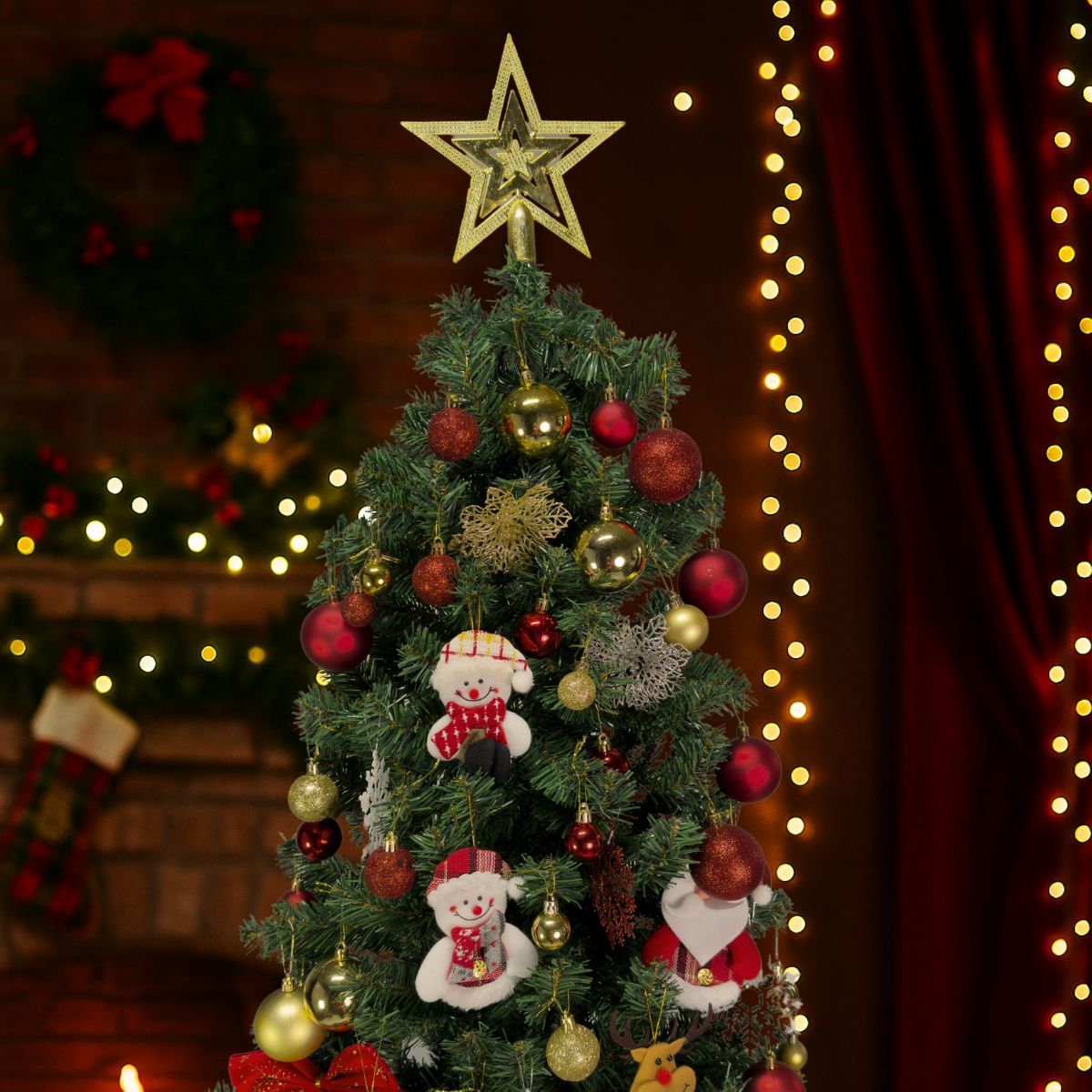 Kit C/6 Flor Enfeite Árvore De Natal Decoração Natalina Luxo LuvinCo