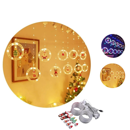 Pisca Cascata 130 Led IP65 Prova De Água  3,0m Cortina Varal Figura Decoração Natal Varal LuvinCo Bivolt