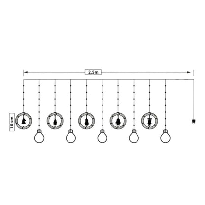 Pisca Cascata Varal 130Led 3,0m Circuito Bivolt USB Cordão Fio Fada e Figura A Prova De Água Decoração Natal LuvinCo