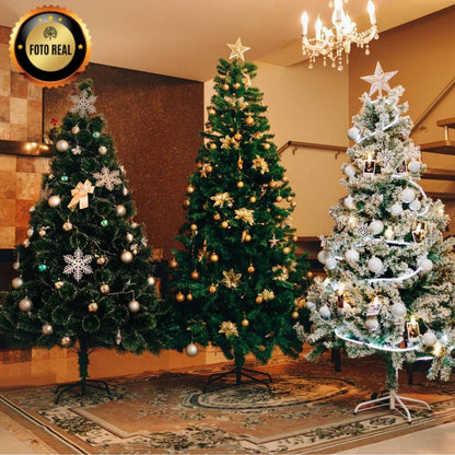 Árvore De Natal Pinheiro Canadense Luxo 2,10m 1200 Galhos Tradicional Verde Imperial Premium Grande Cheia Luvinco