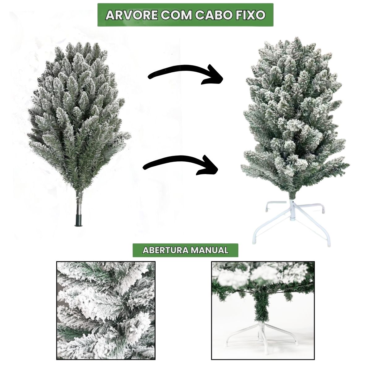Árvore Natal Slim Nevada 2,40m 800 Galhos Pinheiro Tradicional Fina Luxo Cheia Luvinco