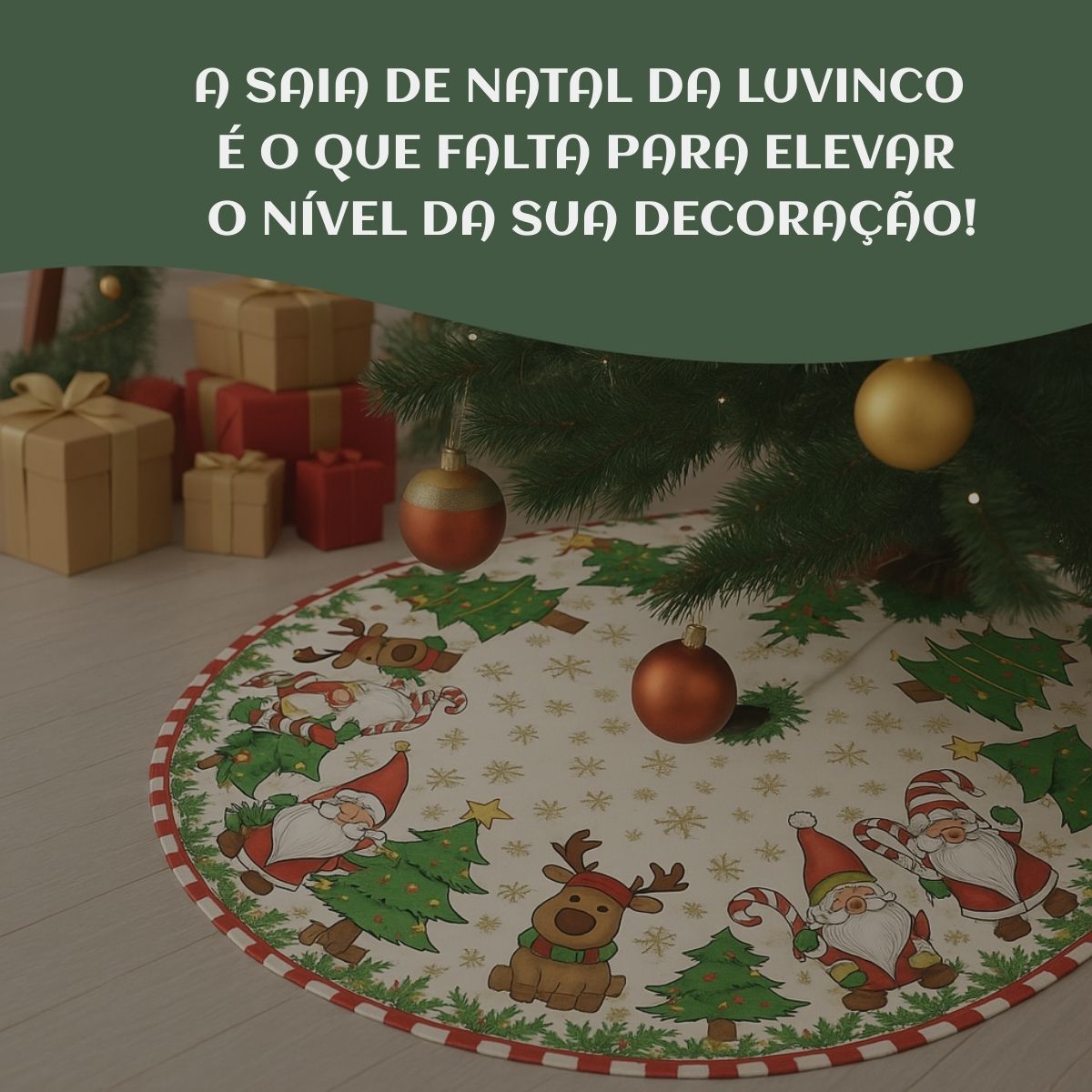 Saia Tapete Base Árvore De Natal Decoração Enfeite Natalino
