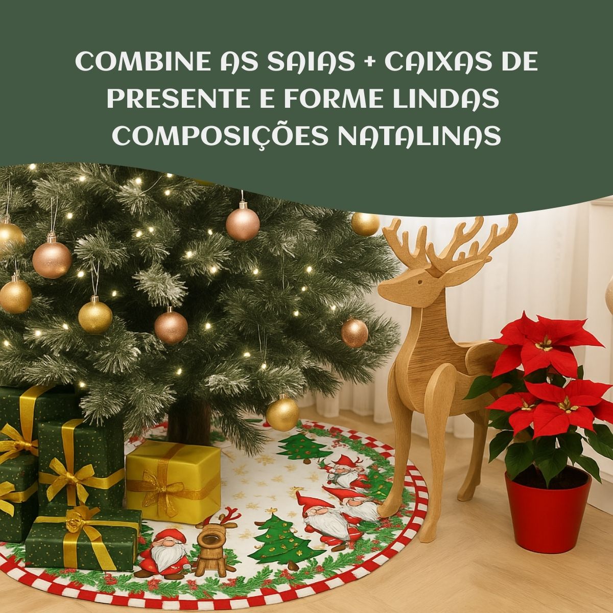 Saia Tapete Base Árvore De Natal Decoração Enfeite Natalino
