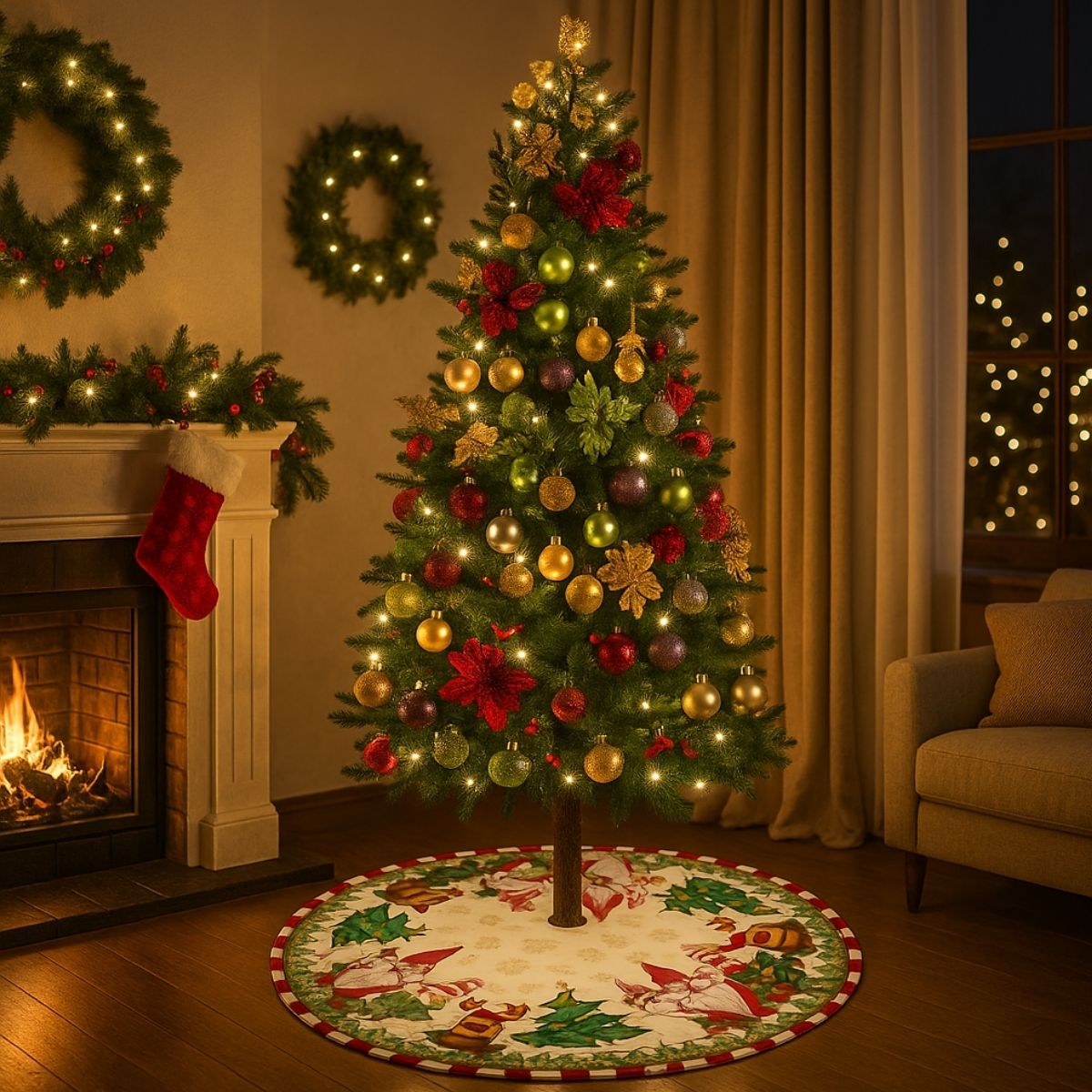 Saia Tapete Base Árvore De Natal Decoração Enfeite Natalino
