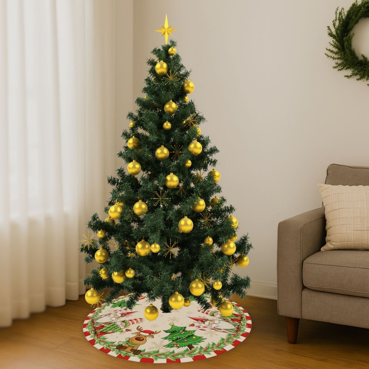 Saia Tapete Base Árvore De Natal Decoração Enfeite Natalino